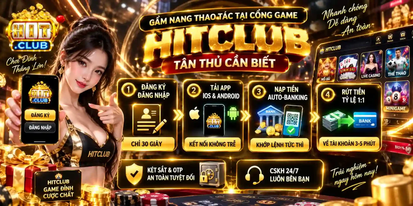 HITCLUB Cẩm Nang Thao Tác Tại Cổng Game Hitclub Tân Thủ Cần Biết
